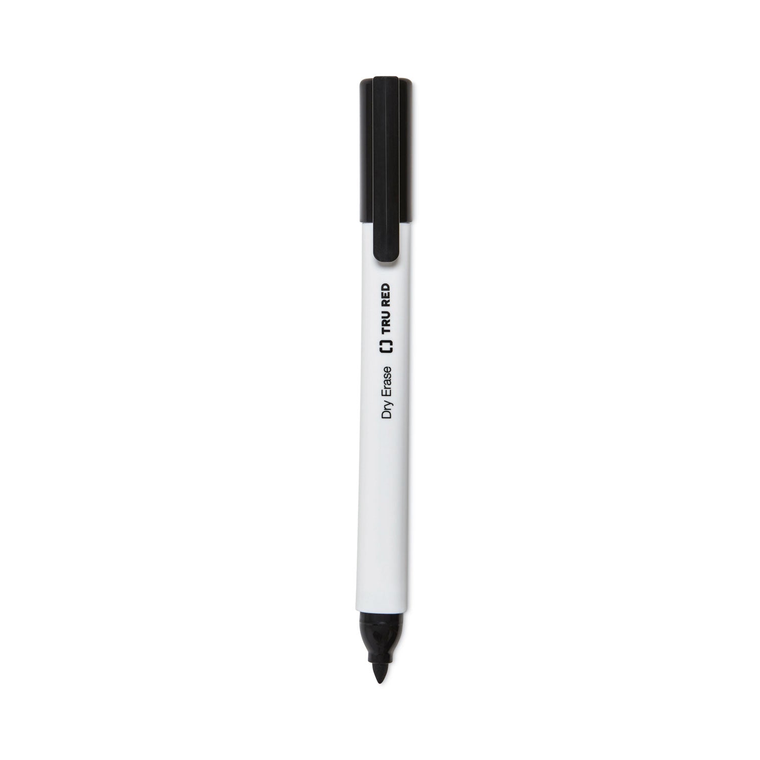 TRU RED Dry Erase Marker, Tank-Style, Medium Chisel Tip, Black, 4/Pack (24376614)