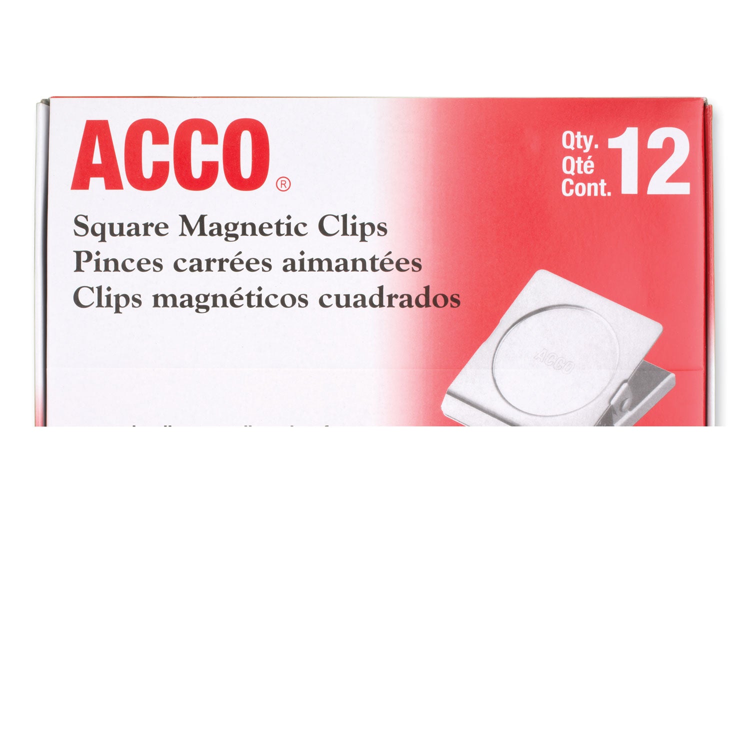 Acco Magnetic Clip, 1.13" Jaw Capacity, Silver, 12/Pack (72133)