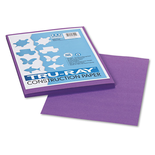 Pacon Tru-Ray Construction Paper, 76 lb Text Weight, 9 x 12, Violet, 50/Pack (103009)