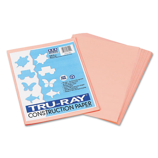 Pacon Tru-Ray Construction Paper, 76 lb Text Weight, 9 x 12, Salmon, 50/Pack (103010)