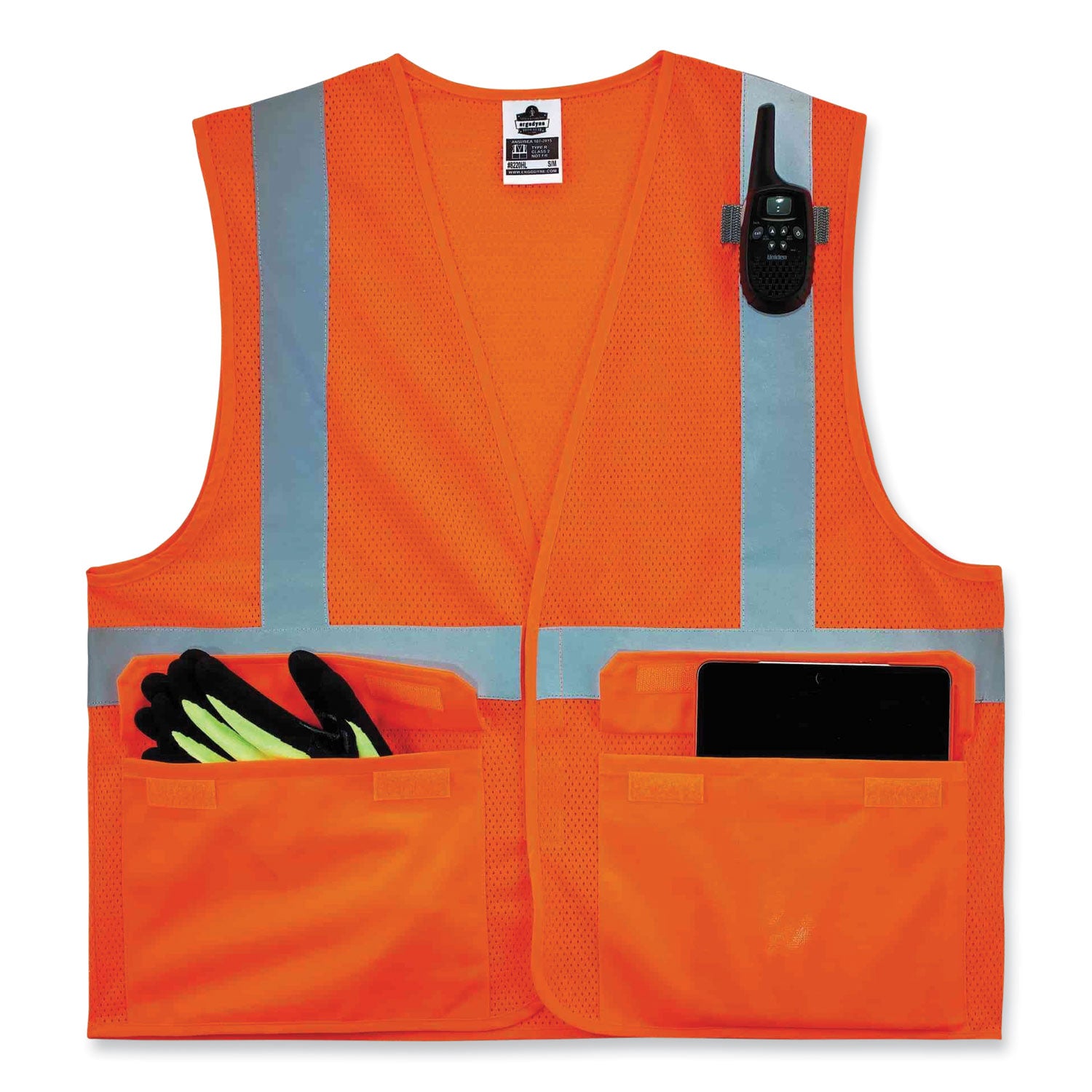 ergodyne GloWear 8220HL Class 2 Standard Mesh Hook and Loop Vest, Polyester, Large/X-Large, Orange (21135)