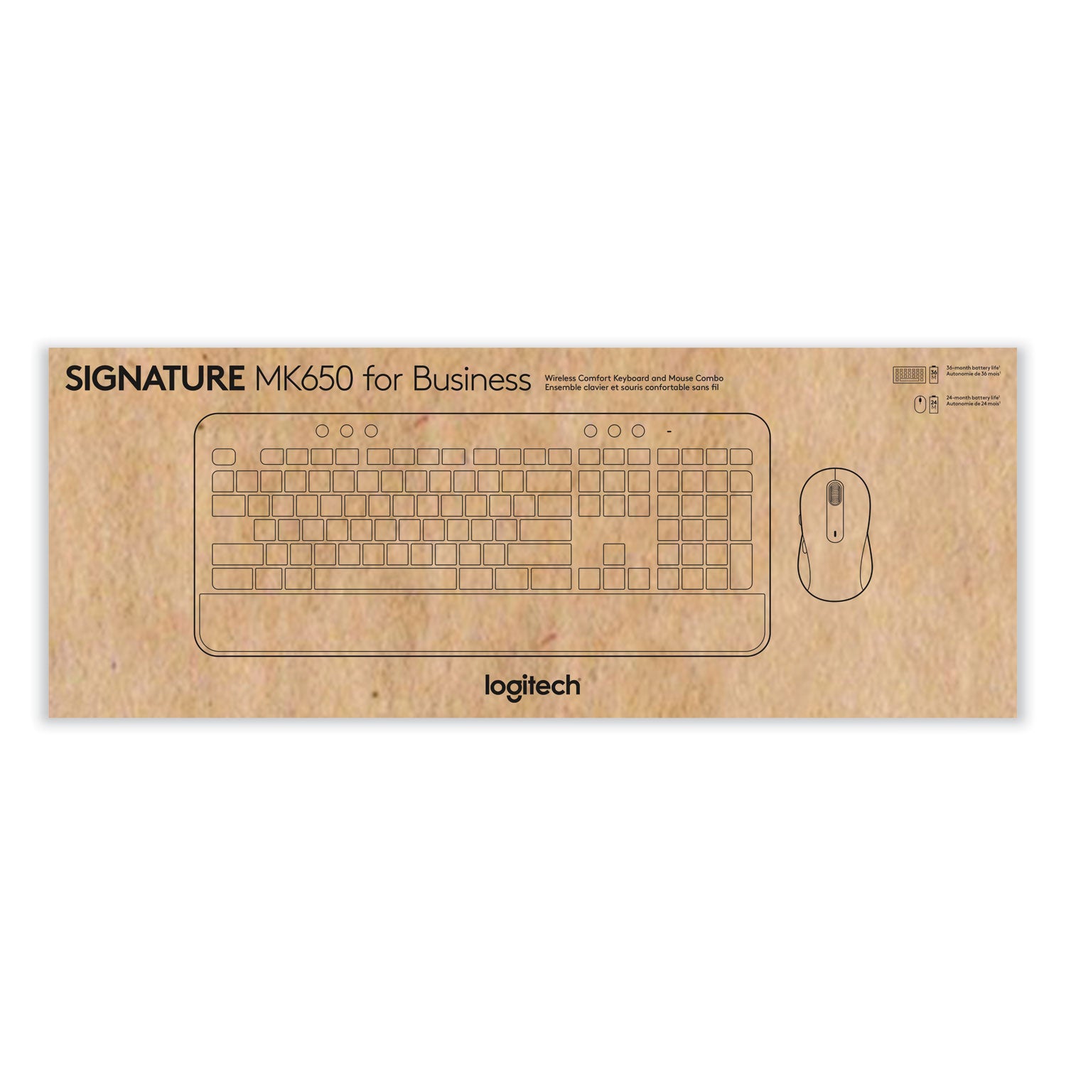 Logitech Signature MK650 Wireless Keyboard and Mouse Combo for Business, 2.4 GHz Frequency/32 ft Wireless Range, Graphite (920010909)