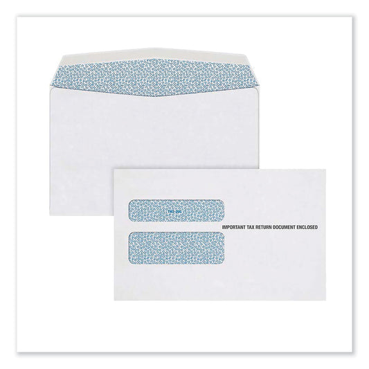 Adams W-2 Gummed Seal Double-Window Envelopes, Commercial Flap, Gummed Closure, 5.63 x 9, White, 24/Pack (2219LSR)