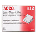 Acco Magnetic Clips, 0.88" Jaw Capacity, Silver, 12/Pack (72131)