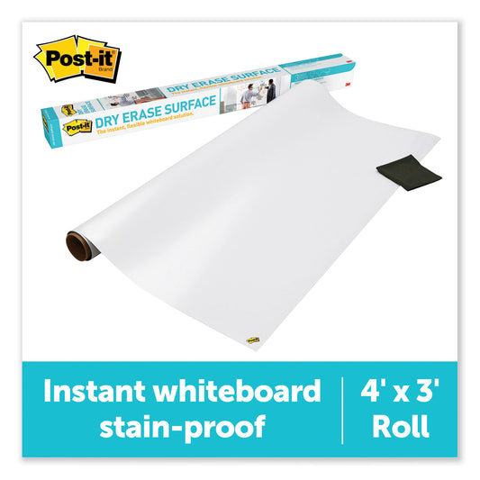 Post-it Dry Erase Surface with Adhesive Backing, 48 x 36, White Surface (DEF4X3)