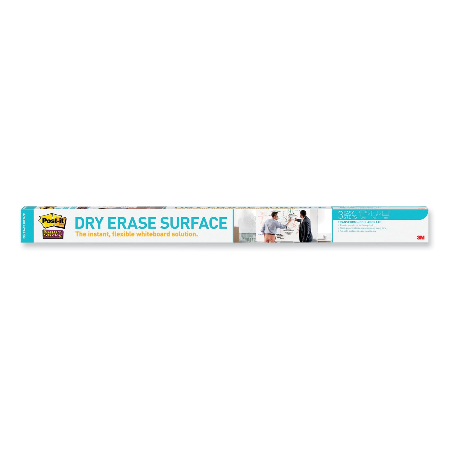 Post-it Dry Erase Surface with Adhesive Backing, 96 x 48, White Surface (DEF8X4)