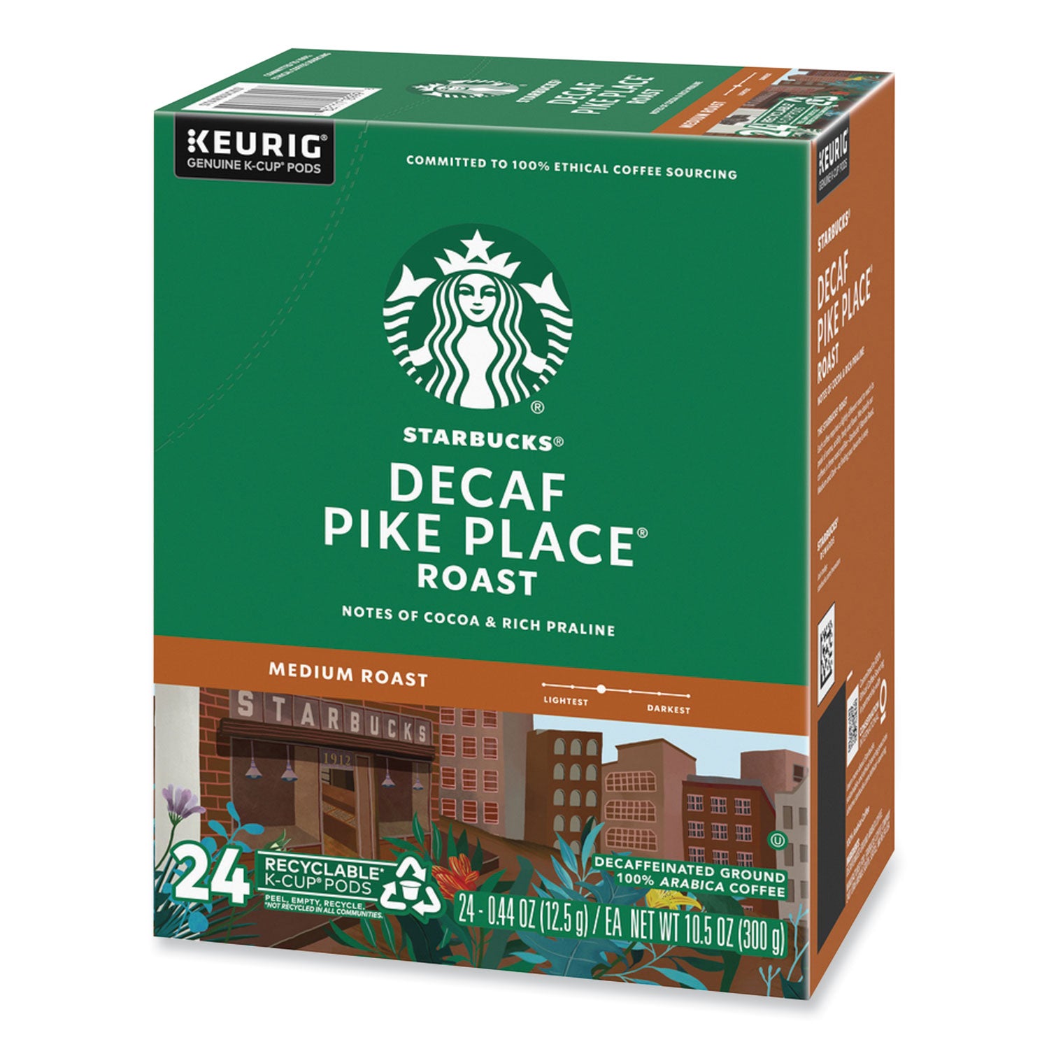 Starbucks Pike Place Decaf Coffee K-Cups, 96/Carton (011111161CT)