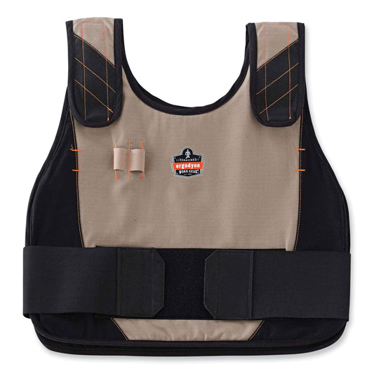 ergodyne Chill-Its 6215 Premium FR Phase Change Cooling Vest with Packs, Modacrylic Cotton, Small/Medium, Khaki (12200)