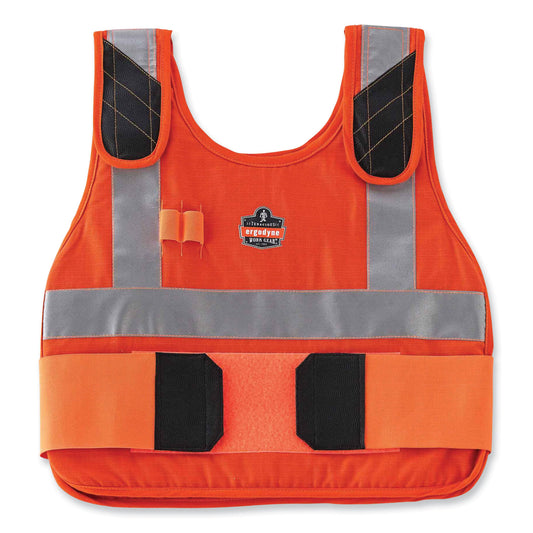 ergodyne Chill-Its 6215 Premium FR Phase Change Cooling Vest with Packs, Modacrylic Cotton, Small/Medium, Orange (12220)