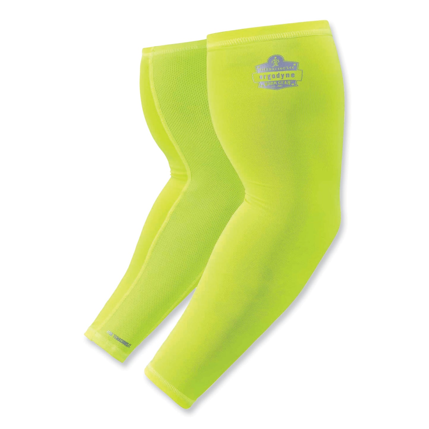 ergodyne Chill-Its 6690 Performance Knit Cooling Arm Sleeve, Polyester/Spandex, Large, Lime, 2 Sleeves (12284)