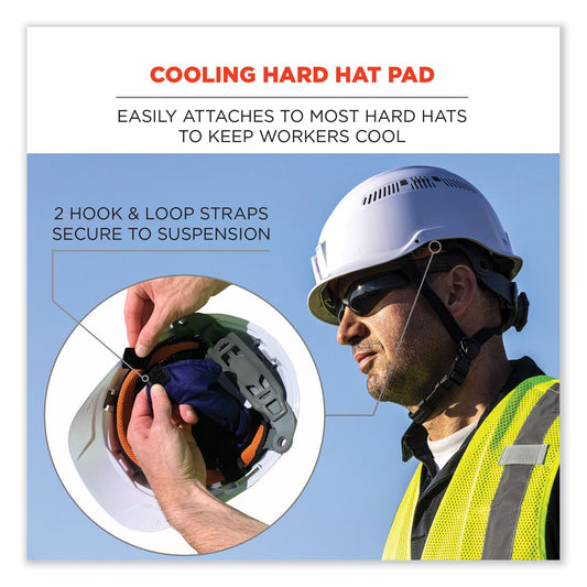 ergodyne Chill-Its 6715 Hard Hat Cooling Pad - Polymers, 7 x 6.5, Blue (12337)