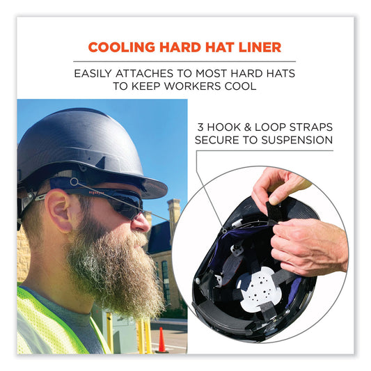 ergodyne Chill-Its 6716 Cooling Hard Hat Liner - Polymers, 13.25 x 1.88, Blue (12338)