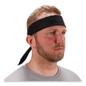 ergodyne Chill-Its 6702 Cooling Embedded Polymers Tie Bandana, One Size Fits Most, Black (12396)