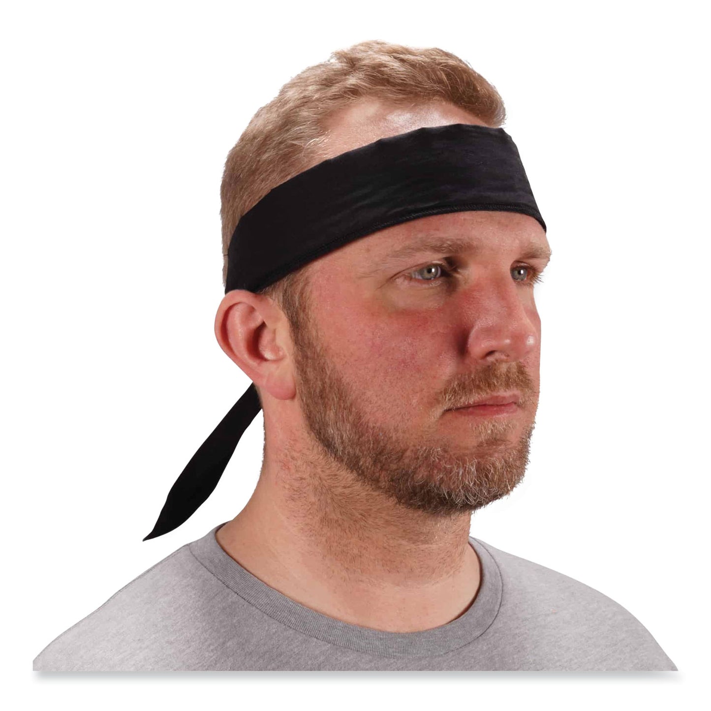 ergodyne Chill-Its 6702 Cooling Embedded Polymers Tie Bandana, One Size Fits Most, Black (12396)