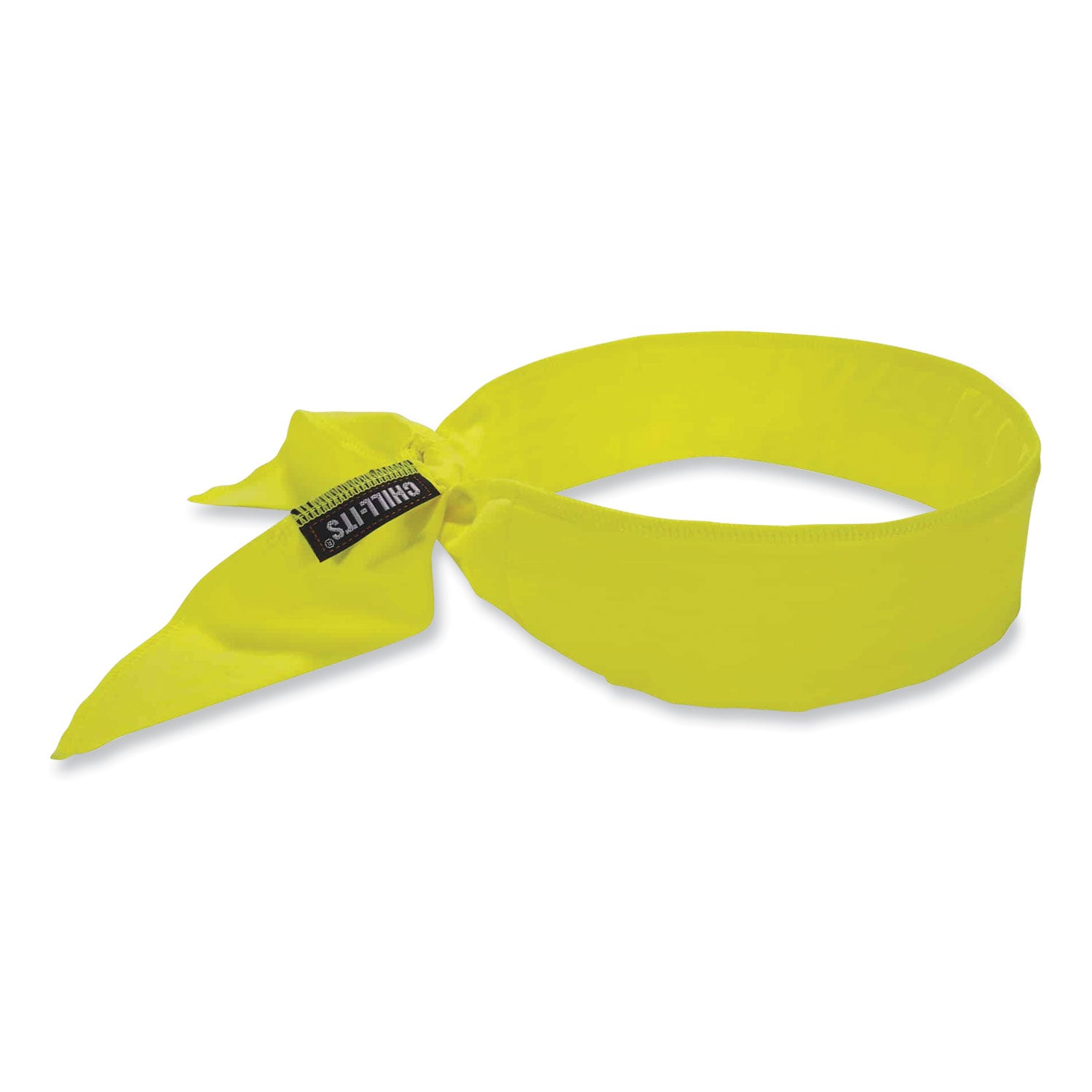 ergodyne Chill-Its 6702 Cooling Embedded Polymers Tie Bandana, One Size Fits Most, Lime (12397)