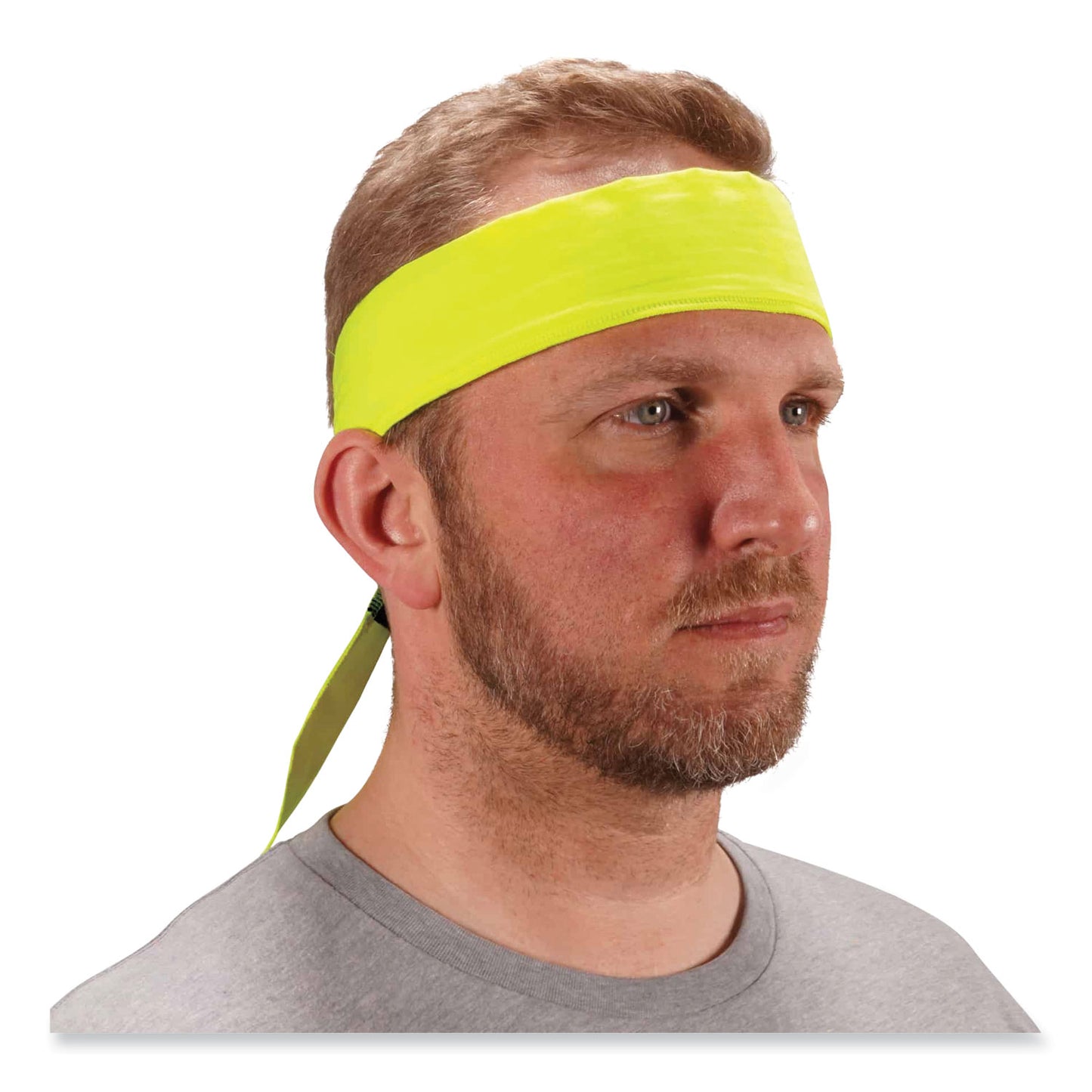 ergodyne Chill-Its 6702 Cooling Embedded Polymers Tie Bandana, One Size Fits Most, Lime (12397)