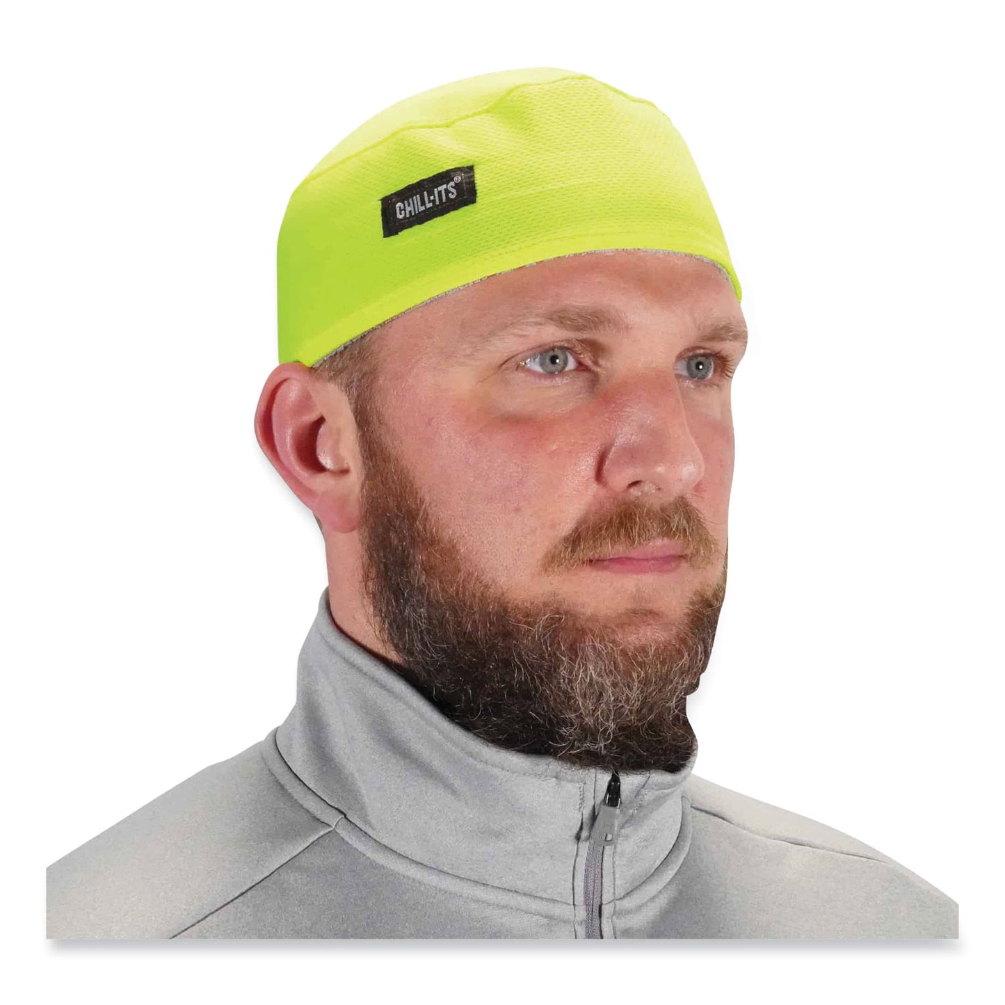 ergodyne Chill-Its 6630 High-Performance Terry Cloth Skull Cap, Polyester, One Size Fits Most, Lime (12505)