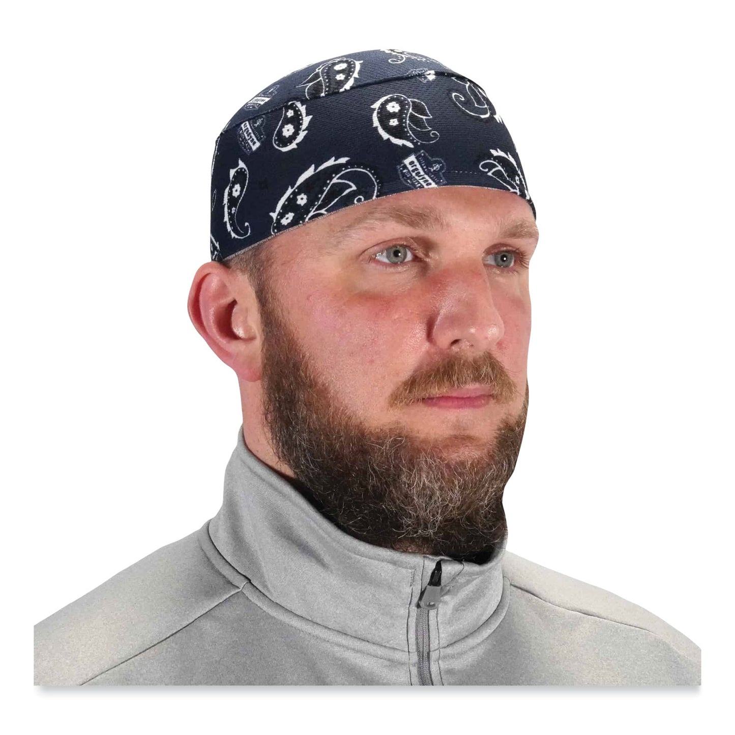 ergodyne Chill-Its 6630 High-Performance Terry Cloth Skull Cap, Polyester, One Size Fit Most, Navy Western (12509)