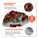 ergodyne Chill-Its 6630 High-Performance Terry Cloth Skull Cap, Polyester, One Size Fits Most, Flames (12514)