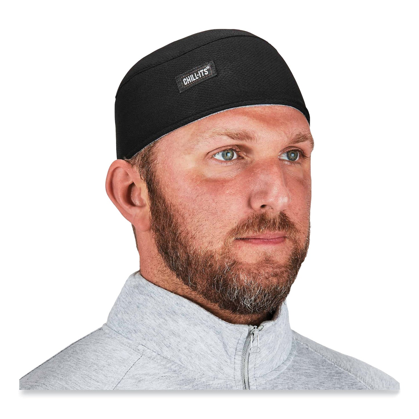 ergodyne Chill-Its 6630 High-Performance Terry Cloth Skull Cap, Polyester, One Size Fits Most, Black (12516)