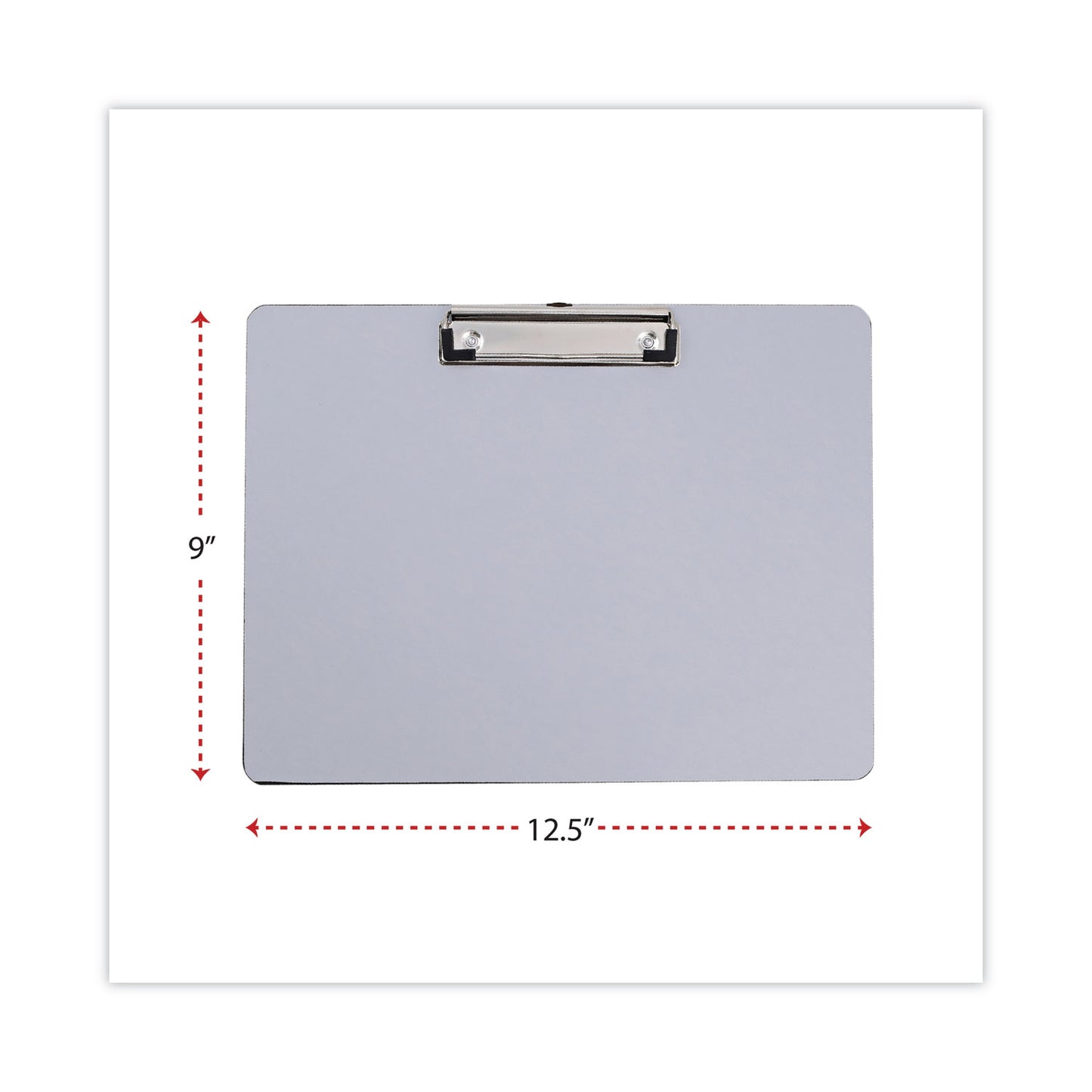 Universal Plastic Brushed Aluminum Clipboard, Landscape Orientation, 0.5" Clip Capacity, Holds 11 x 8.5 Sheets, Silver (40302)