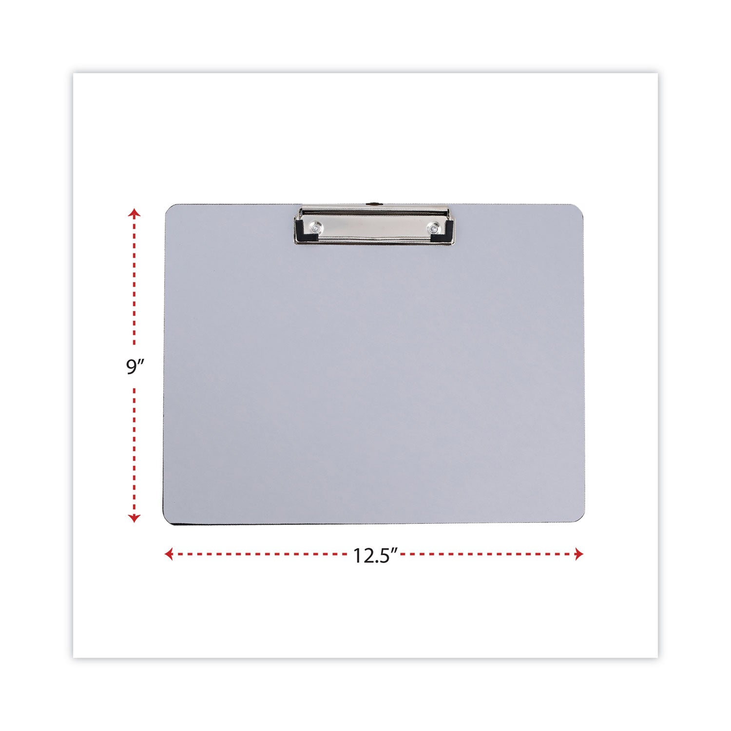 Universal Plastic Brushed Aluminum Clipboard, Landscape Orientation, 0.5" Clip Capacity, Holds 11 x 8.5 Sheets, Silver (40302)