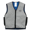 ergodyne Chill-Its 6665 Embedded Polymer Cooling Vest with Zipper, Nylon/Polymer, Large, Gray (12544)