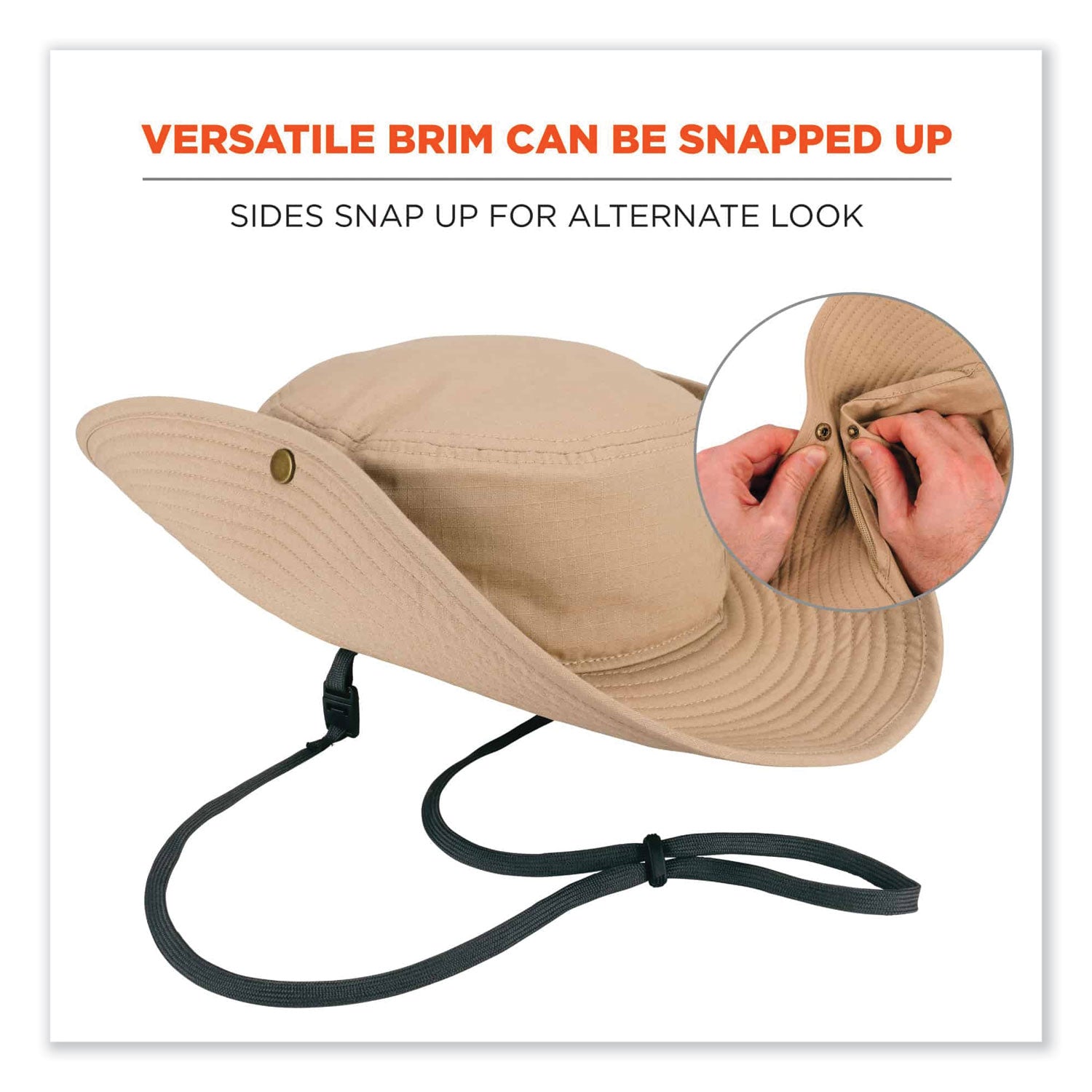 ergodyne Chill-Its 8936 Lightweight Mesh Paneling Ranger Hat, Small/Medium, Khaki (12598)