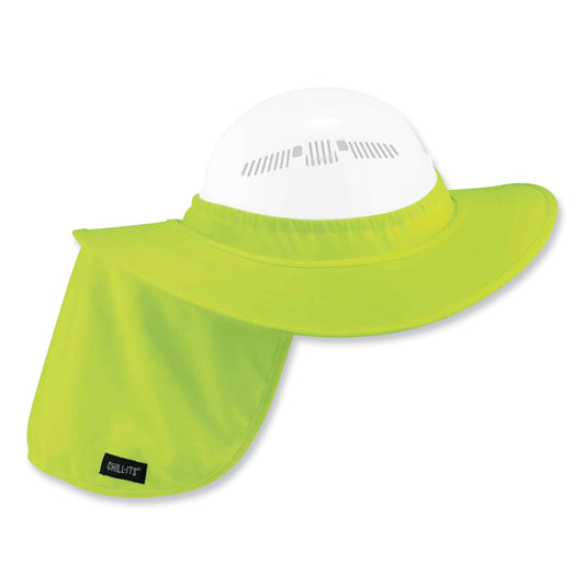 ergodyne Chill-Its 6660 Hard Hat Brim + Neck Shade, 19.5 x 9.75, Lime (12640)