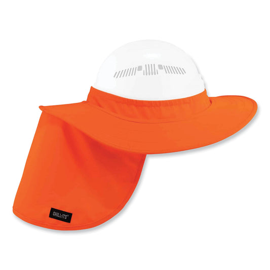 ergodyne Chill-Its 6660 Hard Hat Brim + Neck Shade, 19.5 x 9.75, Orange (12641)