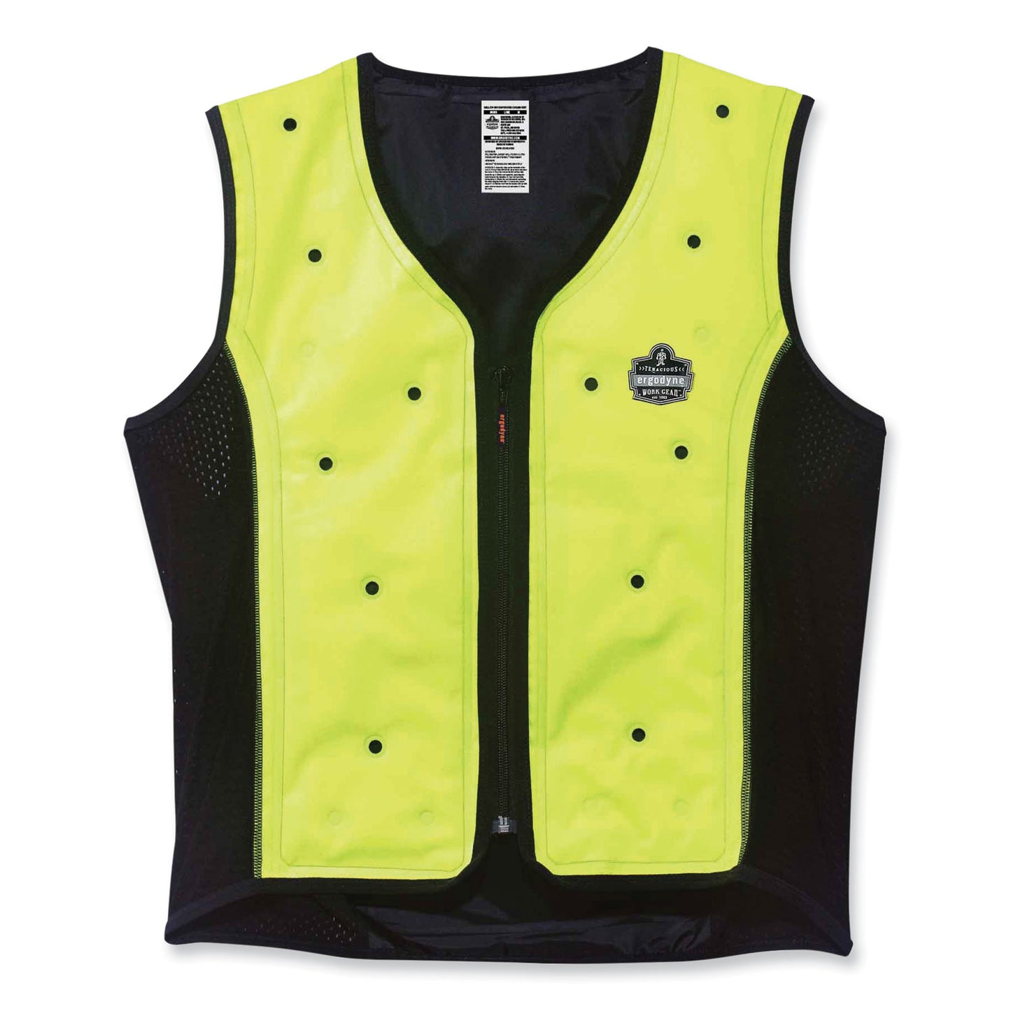 ergodyne Chill-Its 6685 Premium Dry Evaporative Cooling Vest with Zipper, Nylon, 3X-Large, Lime (12677)