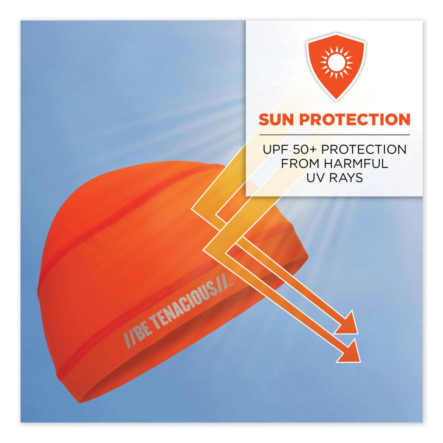 ergodyne Chill-Its 6632 Performance Knit Cooling Skull Cap, Polyester/Spandex, One Size Fits Most, Orange (12688)