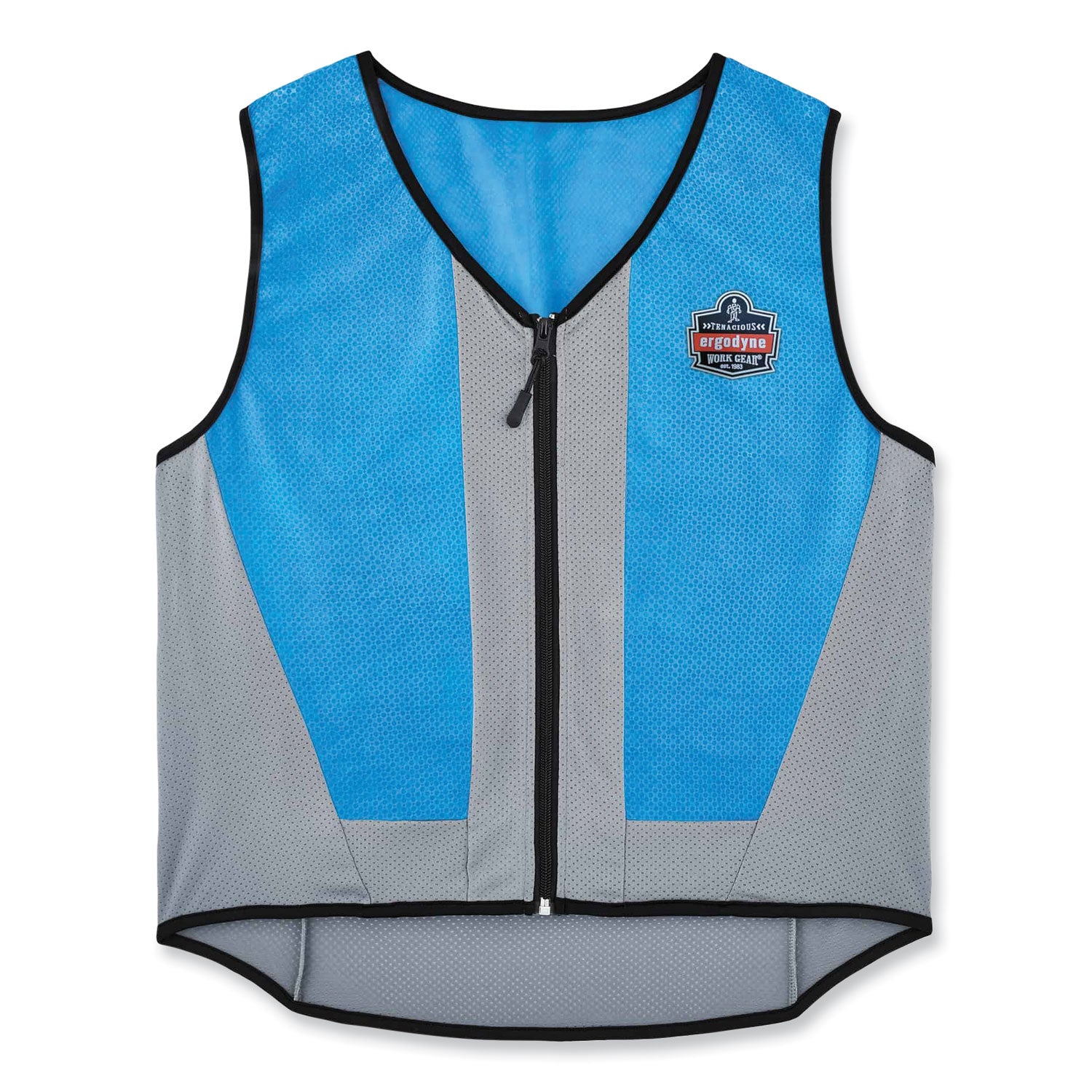 ergodyne Chill-Its 6667 Wet Evaporative PVA Cooling Vest with Zipper, PVA, Medium, Blue (12693)