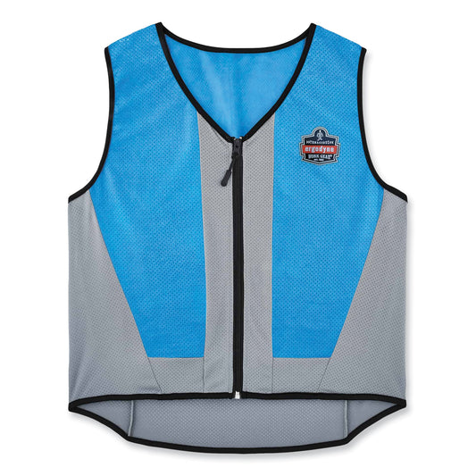 ergodyne Chill-Its 6667 Wet Evaporative PVA Cooling Vest with Zipper, PVA, X-Large, Blue (12695)