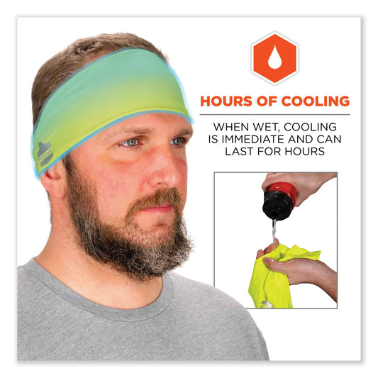 ergodyne Chill-Its 6634 Performance Knit Cooling Headband, Polyester/Spandex, One Size Fits Most, Lime (12703)