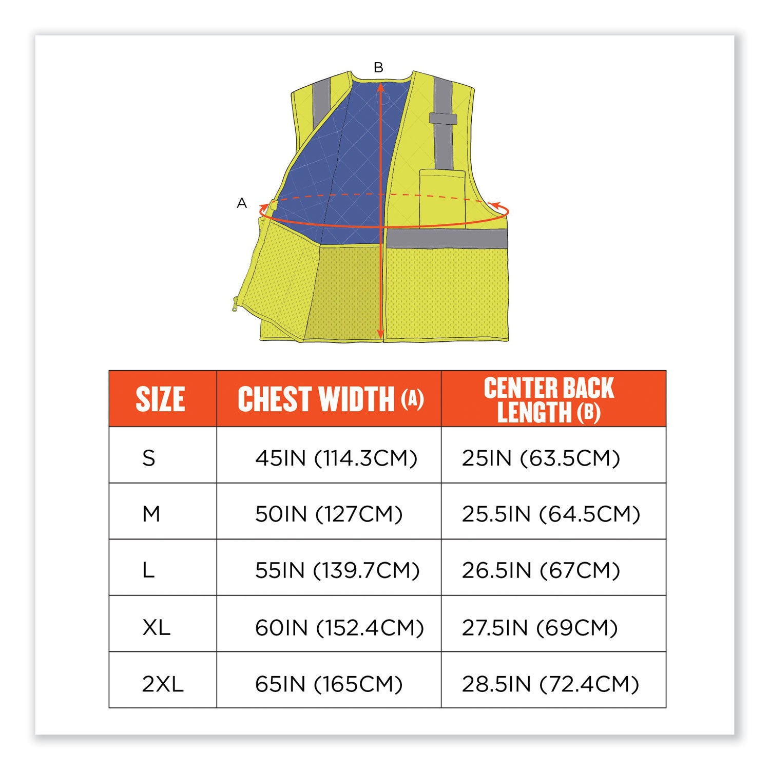 ergodyne Chill-Its 6668 Class 2 Hi-Vis Safety Cooling Vest. Polymer, Large, Lime (12714)