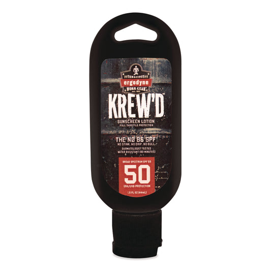 ergodyne Krewd 6352 SPF 50 Sunscreen Lotion, 1.5 oz Bottle, Includes 12 Bottles (16632)