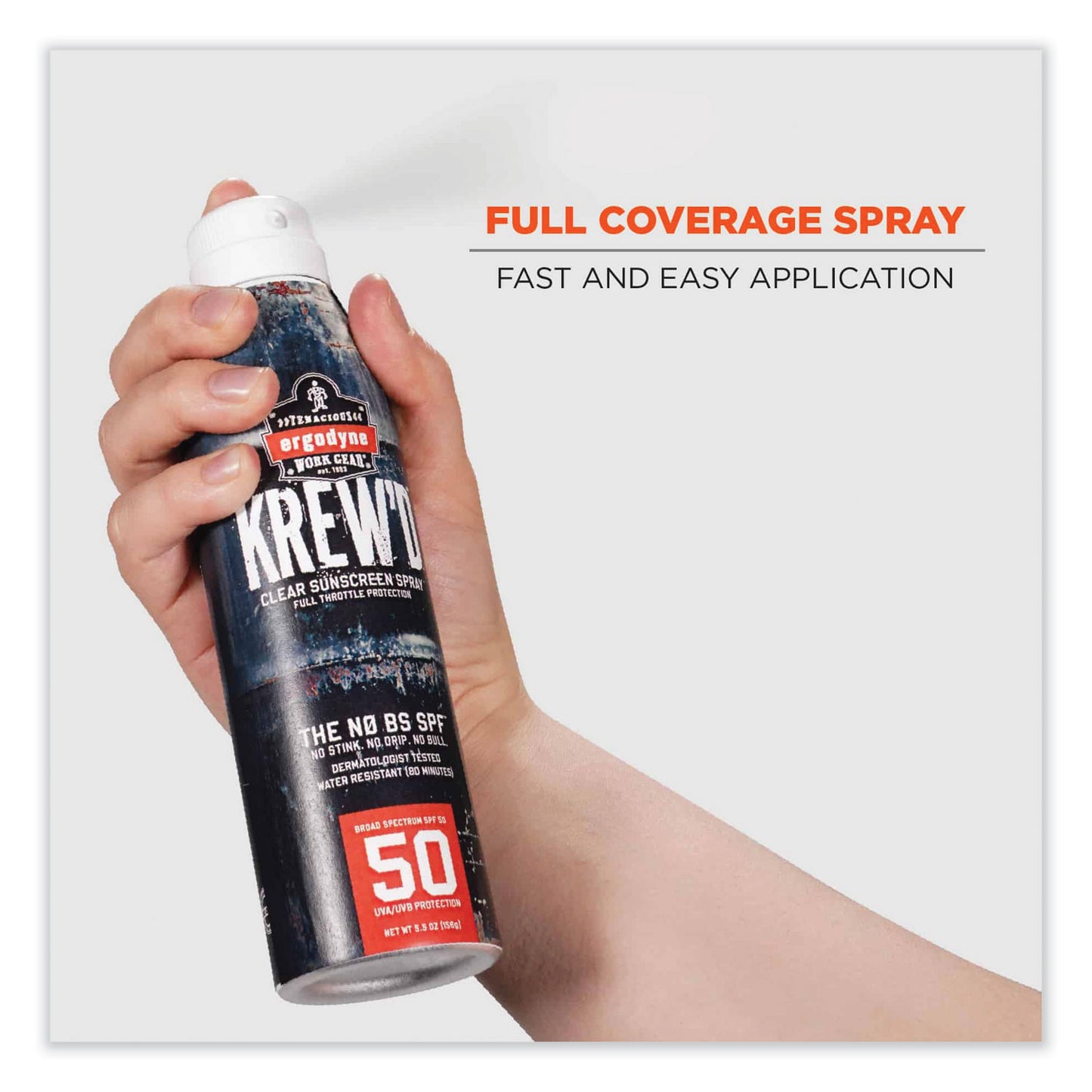 ergodyne Krewd 6353 SPF 50 Sunscreen Spray, 5.5 oz Can (16633)