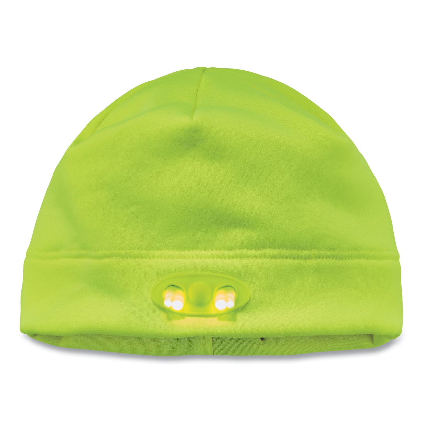 ergodyne N-Ferno 6804 Skull Cap Winter Hat with LED Lights, One Size Fits Mosts, Lime (16802)