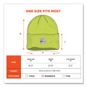 ergodyne N-Ferno 6806 Cuffed Rib Knit Winter Hat, One Size Fits Most, Lime (16806)