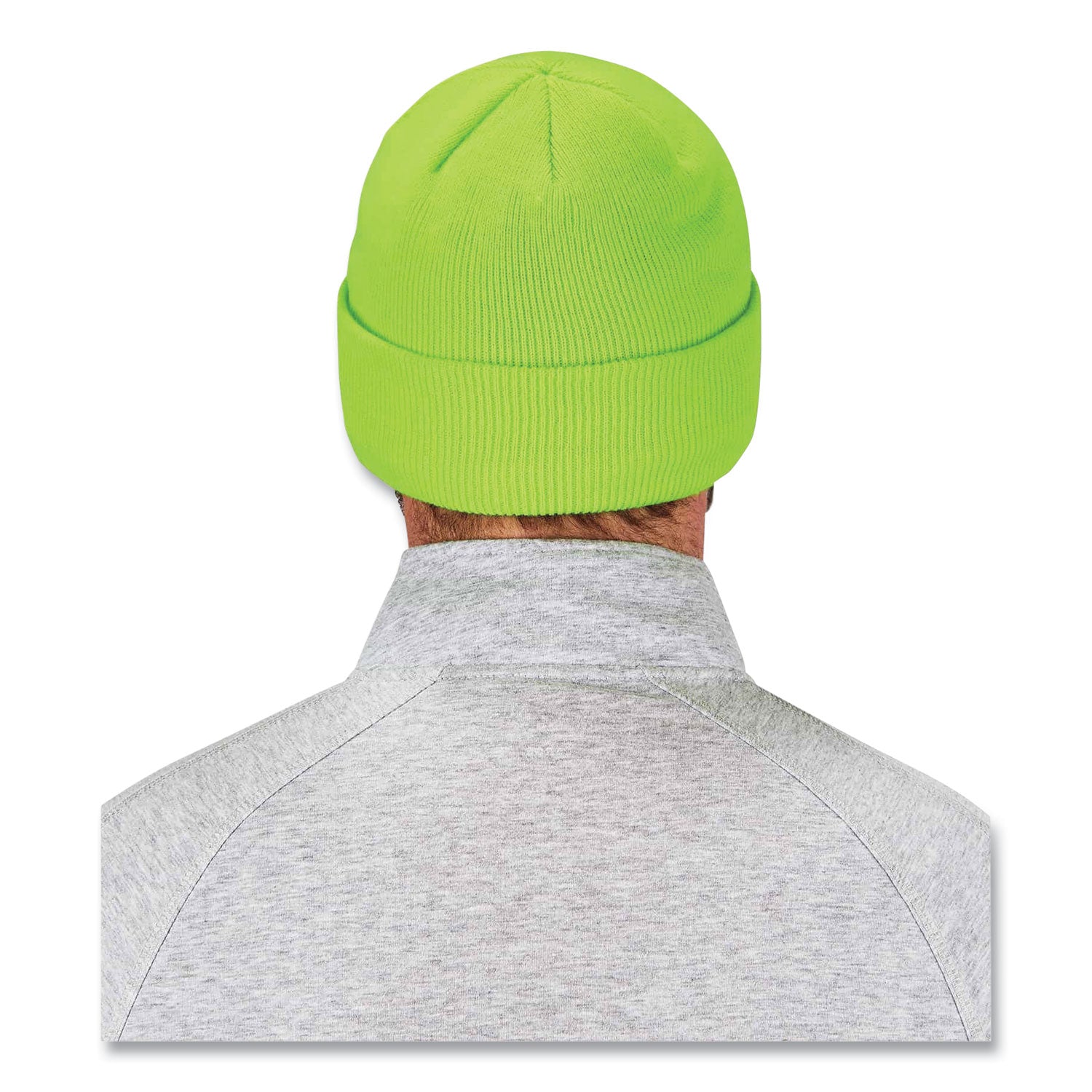 ergodyne N-Ferno 6806 Cuffed Rib Knit Winter Hat, One Size Fits Most, Lime (16806)