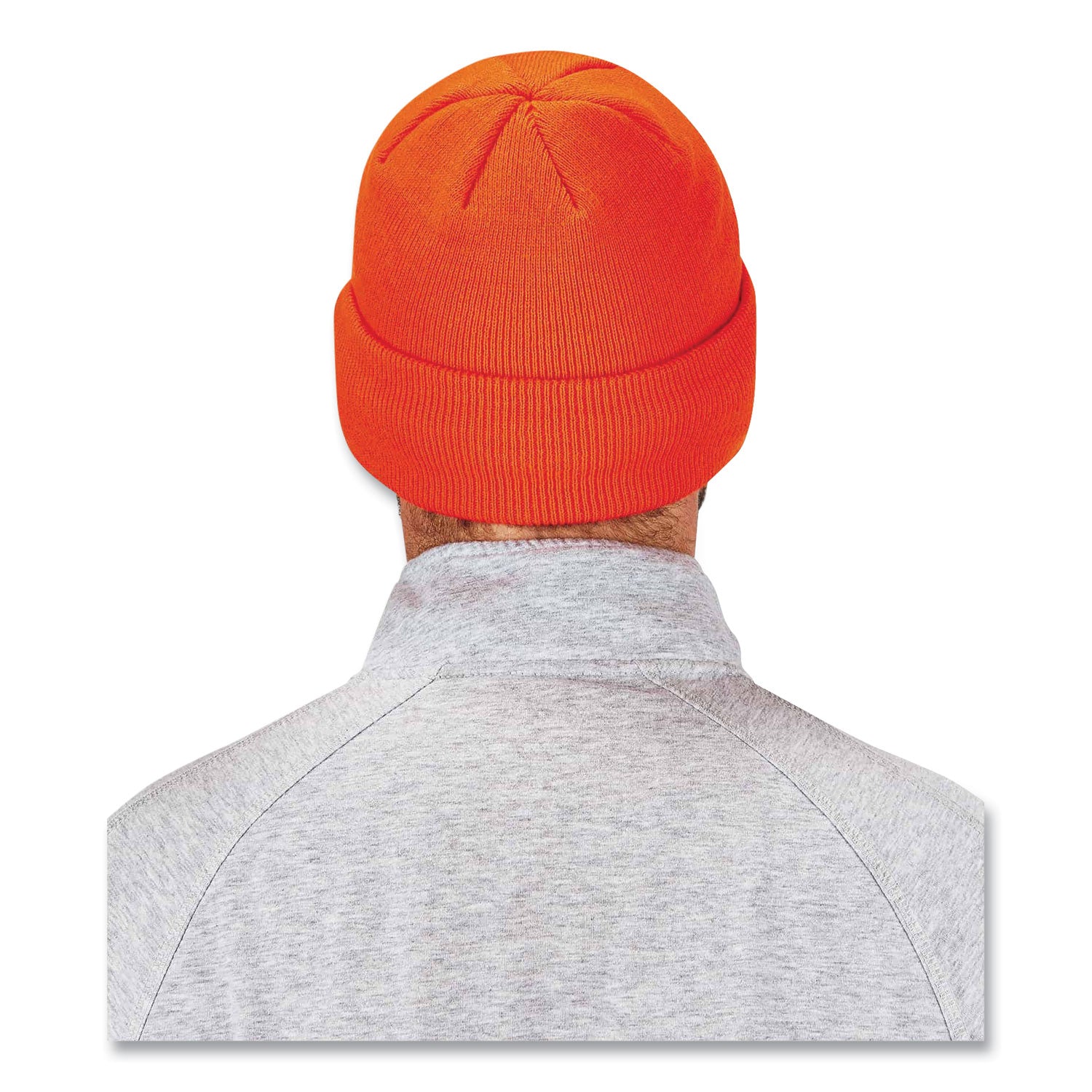 ergodyne N-Ferno 6806 Cuffed Rib Knit Winter Hat, One Size Fits Most, Orange (16807)