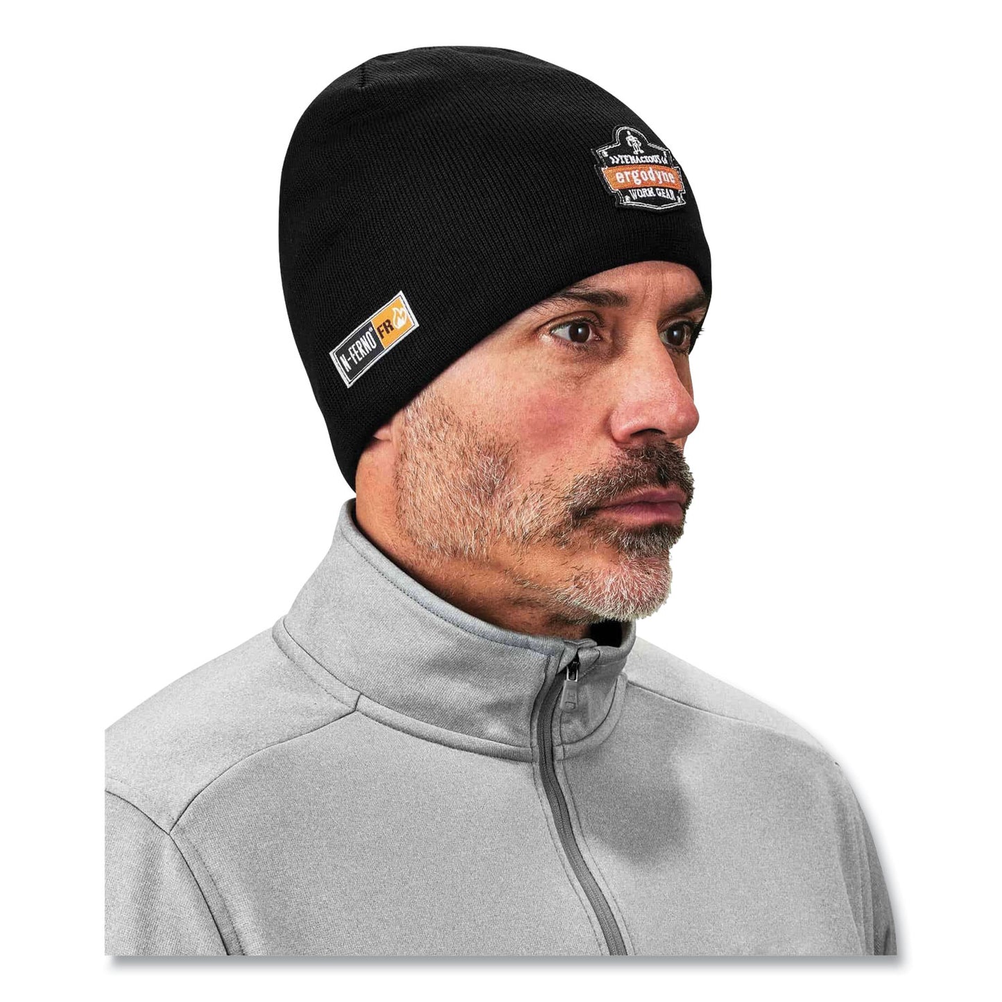 ergodyne N-Ferno 6820 FR Cotton Fleece Knit Hat, One Size Fits Most, Black (16820)