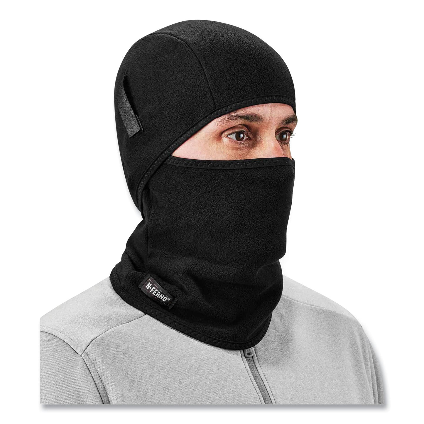 ergodyne N-Ferno 6826 2-Piece Fleece Balaclava Face Mask, One Size Fits Most, Black (16826)