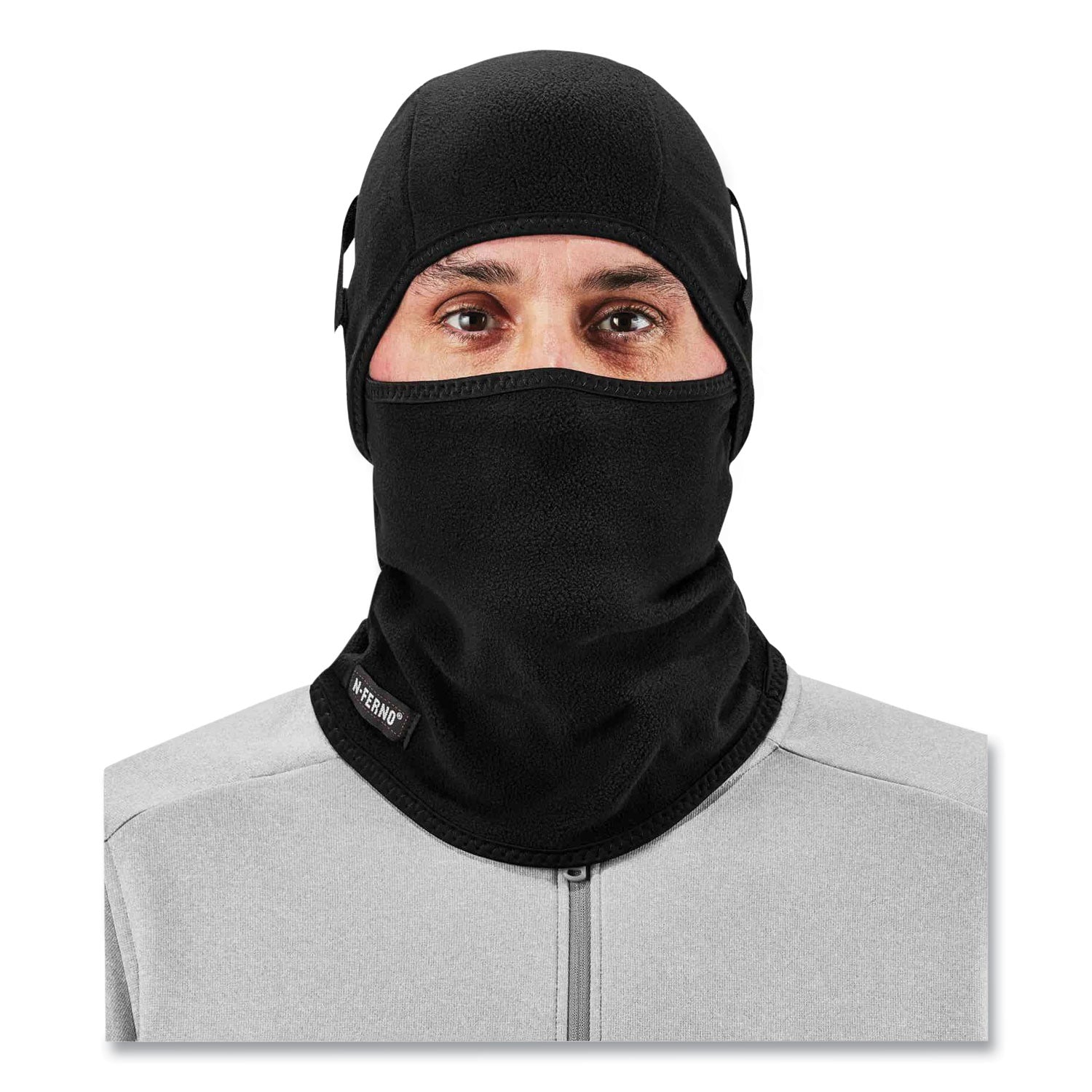 ergodyne N-Ferno 6826 2-Piece Fleece Balaclava Face Mask, One Size Fits Most, Black (16826)