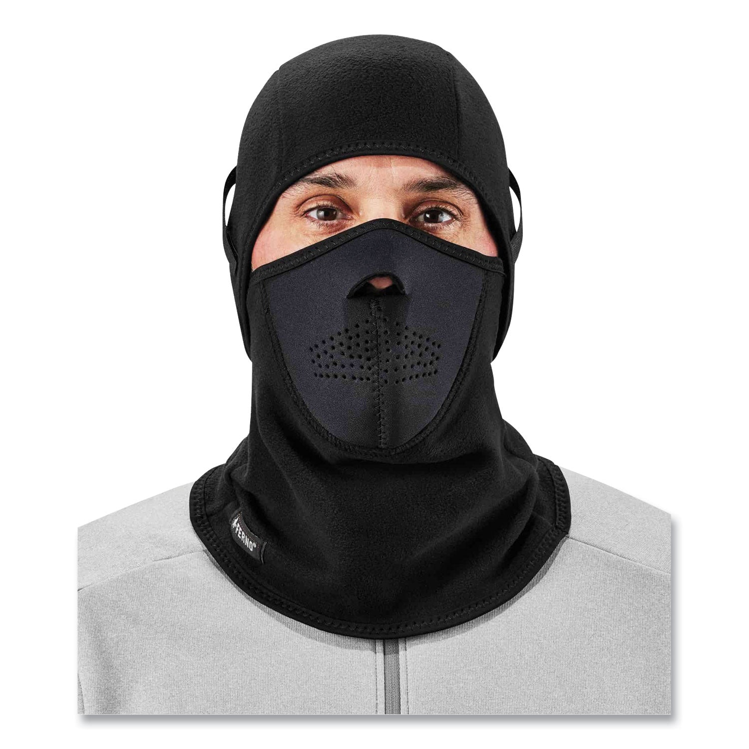 ergodyne N-Ferno 6827 2-Piece Fleece Neoprene Balaclava Face Mask, One Size Fits Most, Black (16827)