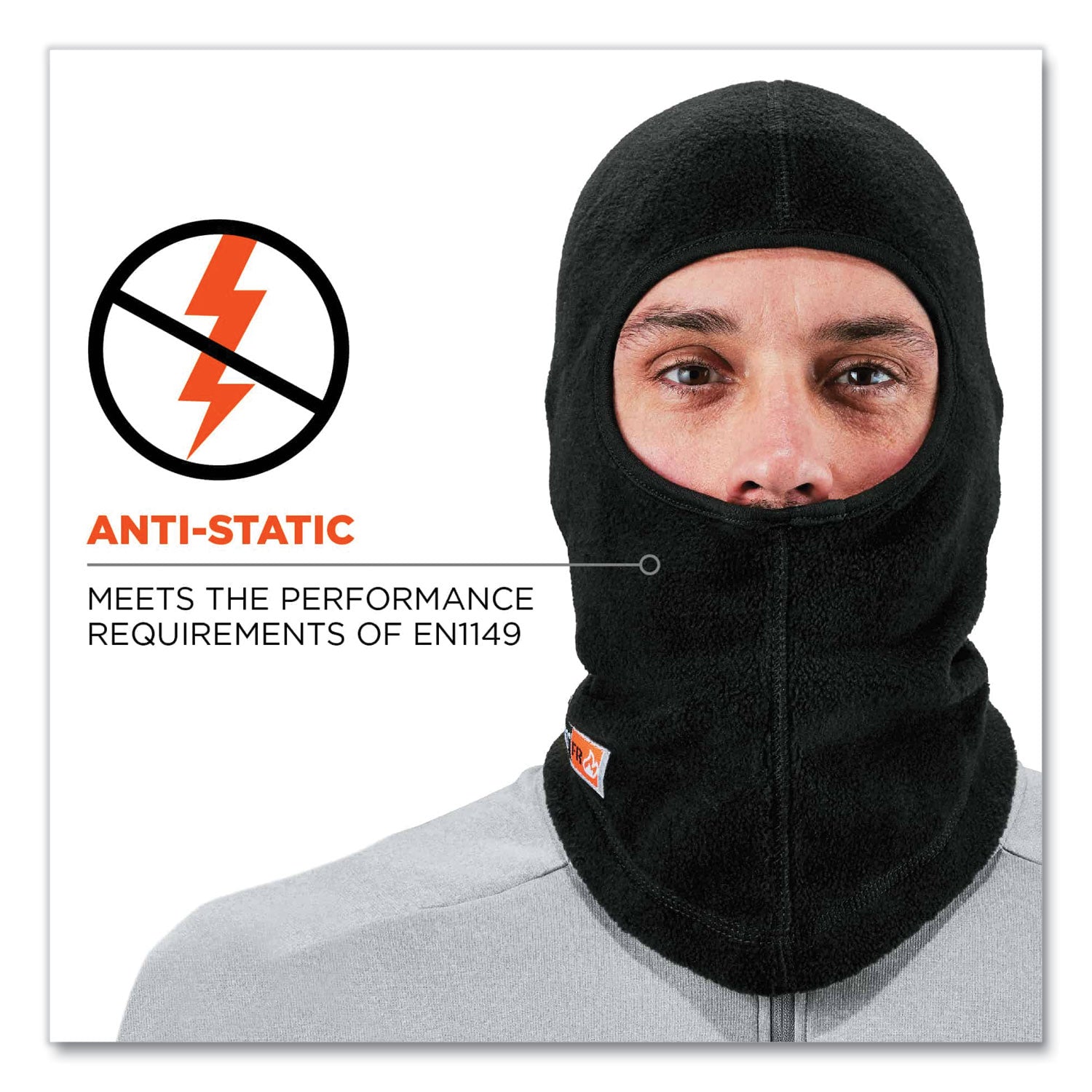 ergodyne N-Ferno 6828 Modacrylic Blend FR Fleece Balaclava Face Mask, One Size Fits Most, Black (16828)