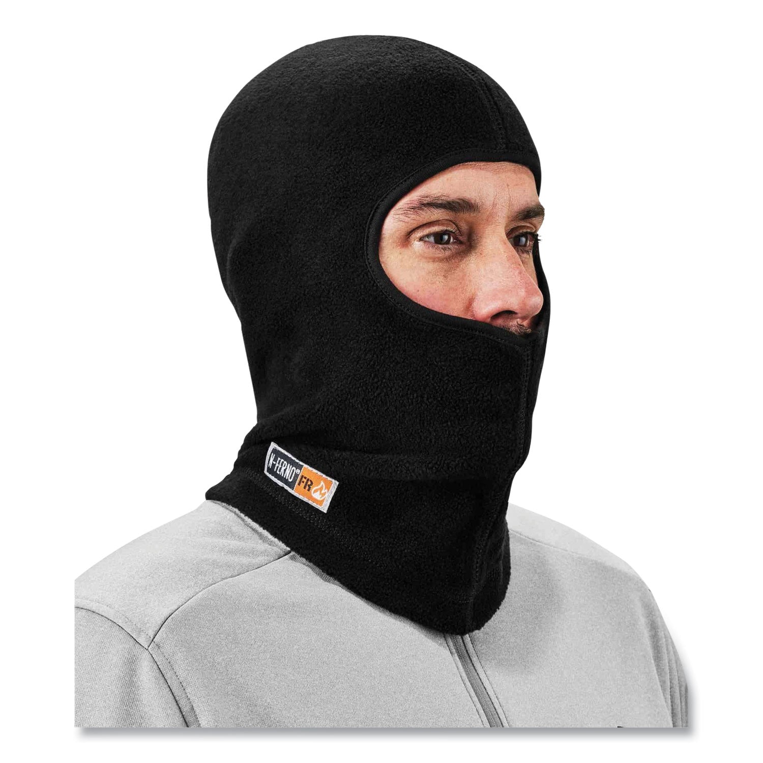 ergodyne N-Ferno 6828 Modacrylic Blend FR Fleece Balaclava Face Mask, One Size Fits Most, Black (16828)