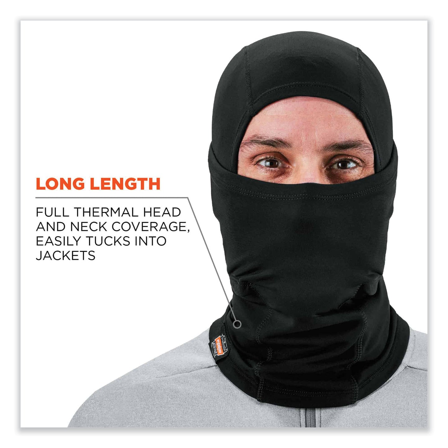 ergodyne N-Ferno 6844 Dual-Layer Balaclava Face Mask, Nylon/Spandex, One Size Fits Most, Black (16844)