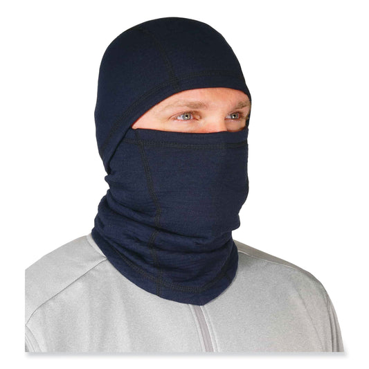 ergodyne N-Ferno 6847 FR Dual Compliant Balaclava Face Mask, Polartec FR Power Grid Fleece, One Size Fits Most, Navy (16848)